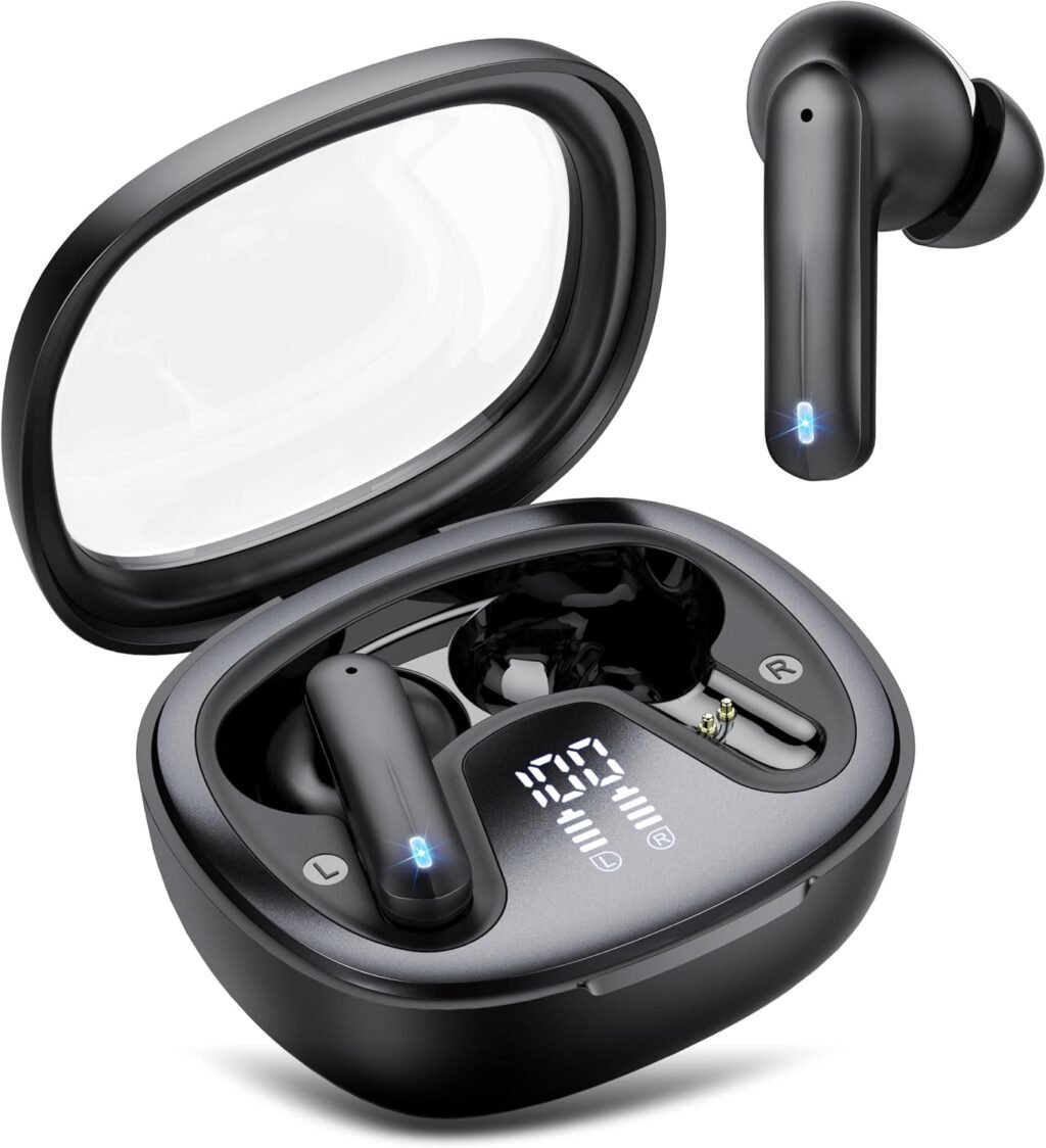 Wireless Earbuds, Bluetooth 5.4 Headphones HiFi Stereo Bass Ear Buds in Ear